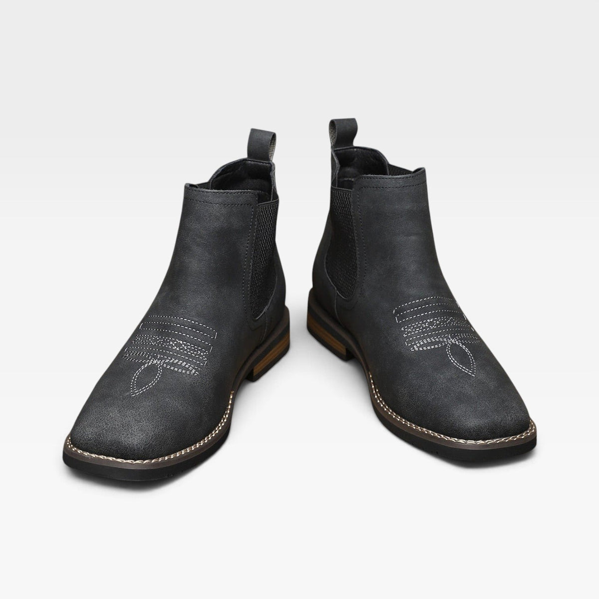 Instapbare chelsea boots heren met stretch zijpanelen en blokhak