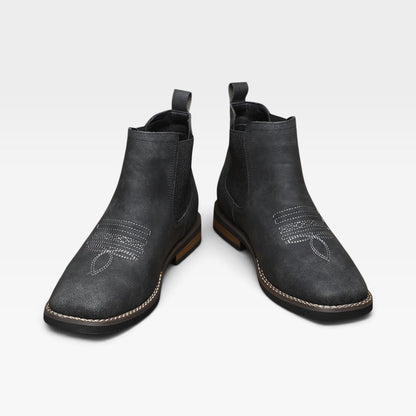 Instapbare chelsea boots heren met stretch zijpanelen en blokhak
