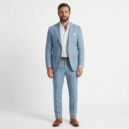 Slim fit tweedelig kostuum heren met colbert en pantalon