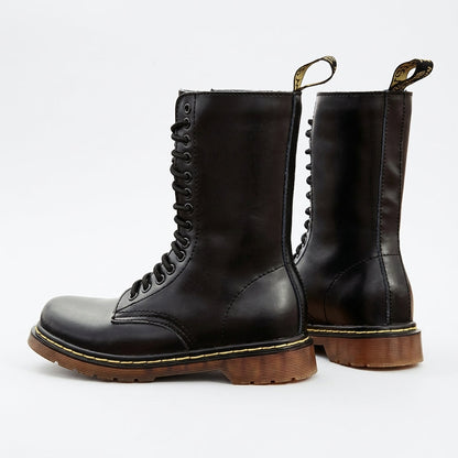 Hoge combat boots heren met vetersluiting en grove profielzool