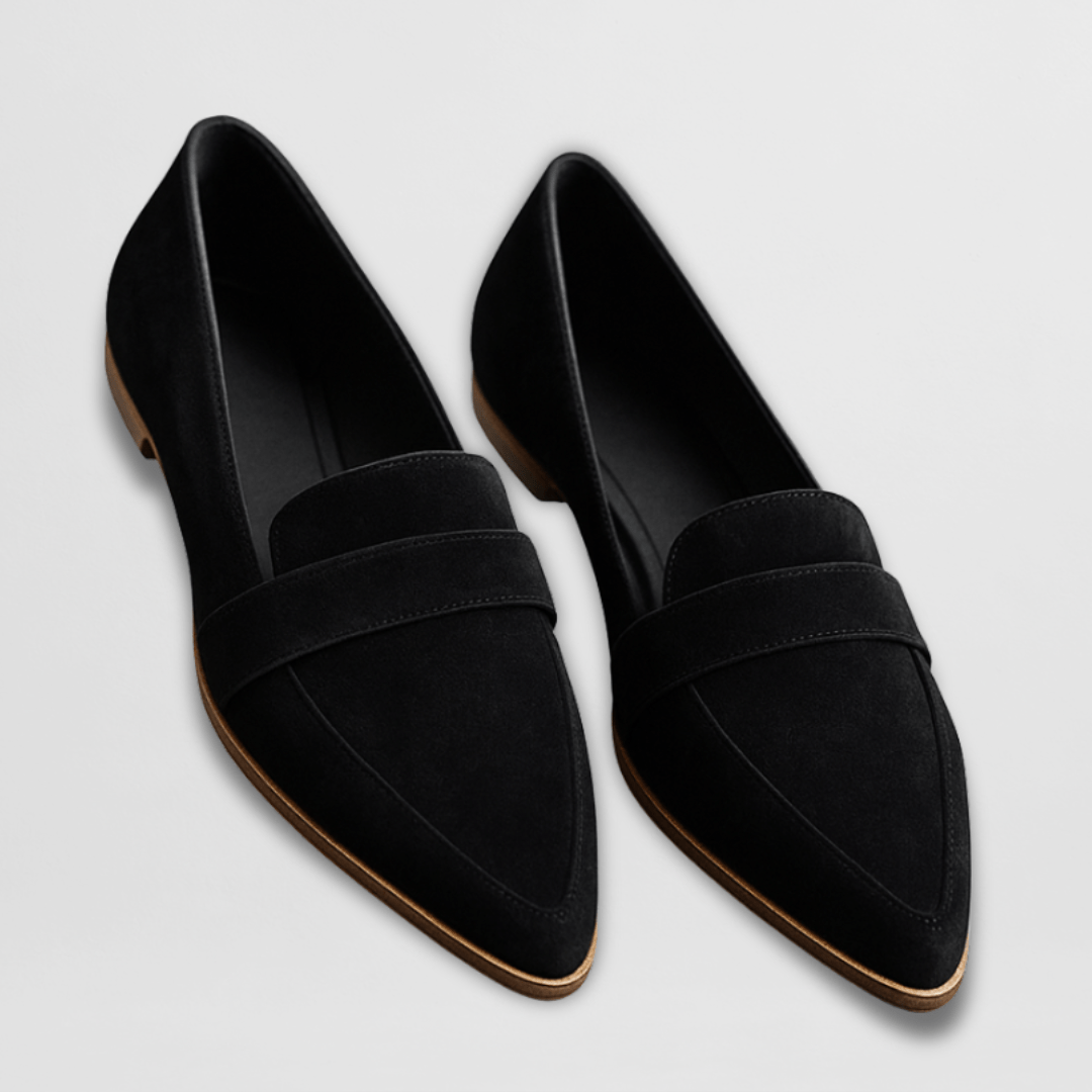 Loafers dames met spitse neus en platte zool, instappers