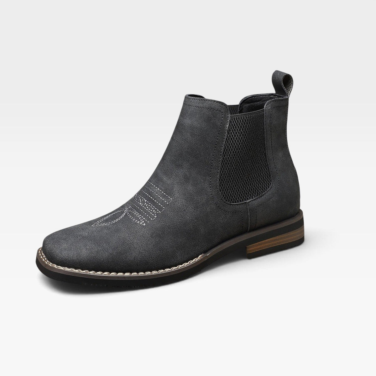 Instapbare chelsea boots heren met stretch zijpanelen en blokhak