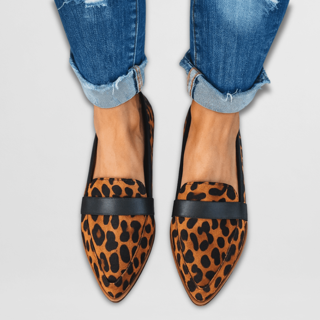 Loafers dames met spitse neus en platte zool, instappers