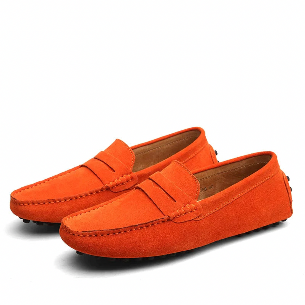 Instap penny loafers voor heren met mocassinstiksel en noppenzool