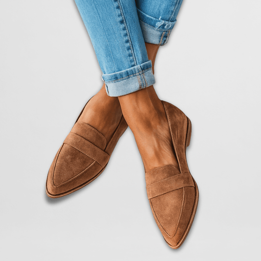 Loafers dames met spitse neus en platte zool, instappers