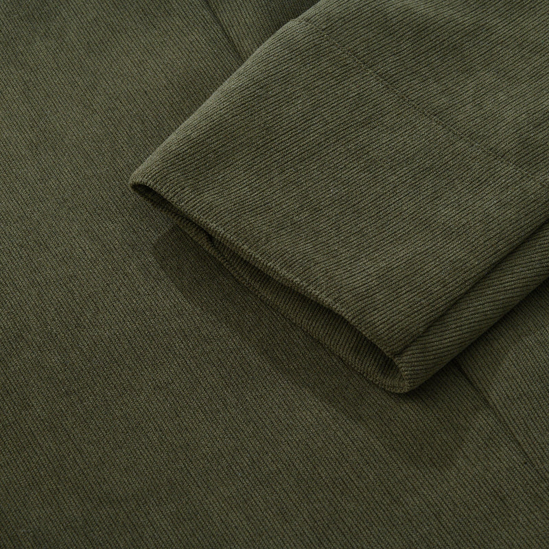 Getailleerde corduroy jas heren met opstaande kraag en knoopsluiting
