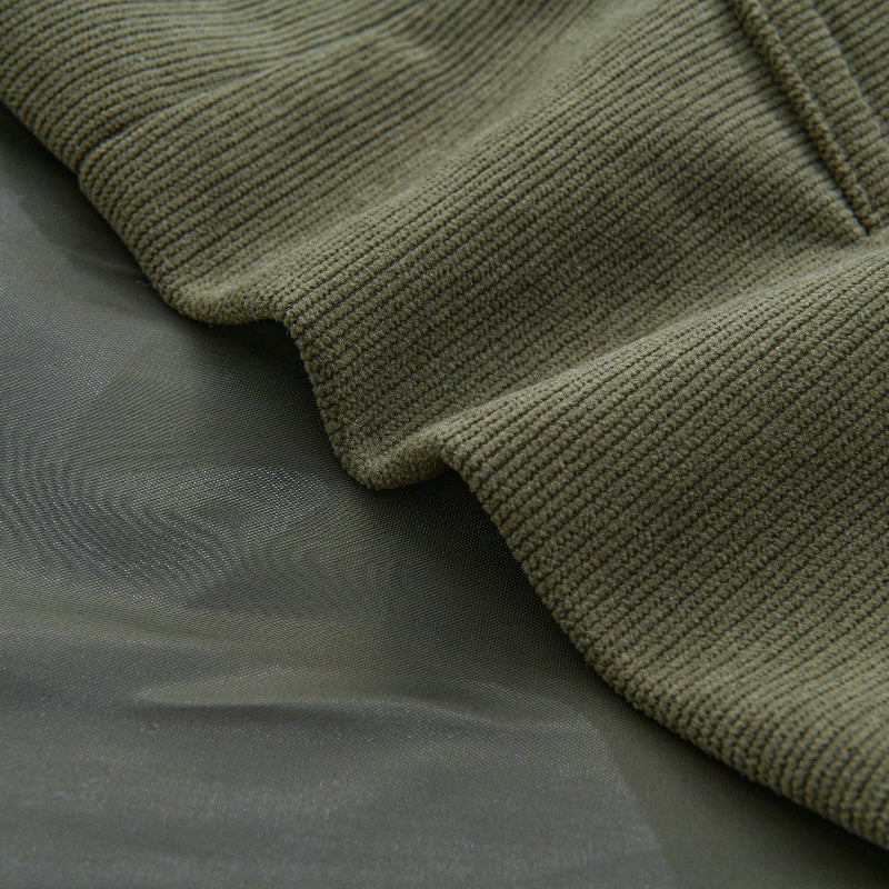Getailleerde corduroy jas heren met opstaande kraag en knoopsluiting