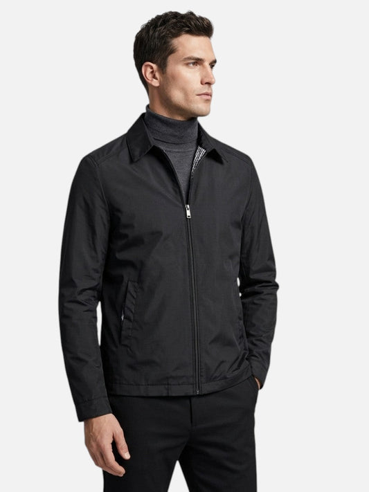 Harrington jas heren met ritssluiting en puntkraag - regular fit