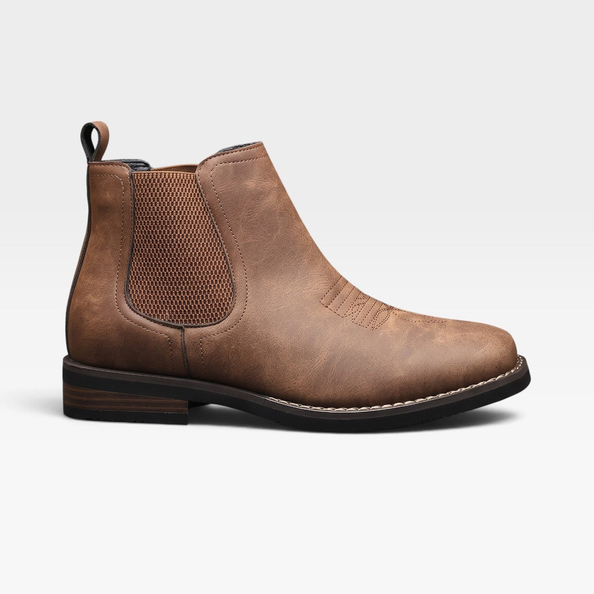 Instapbare chelsea boots heren met stretch zijpanelen en blokhak