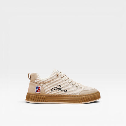 Lage sneakers met veters en geribbelde bovenkant voor heren