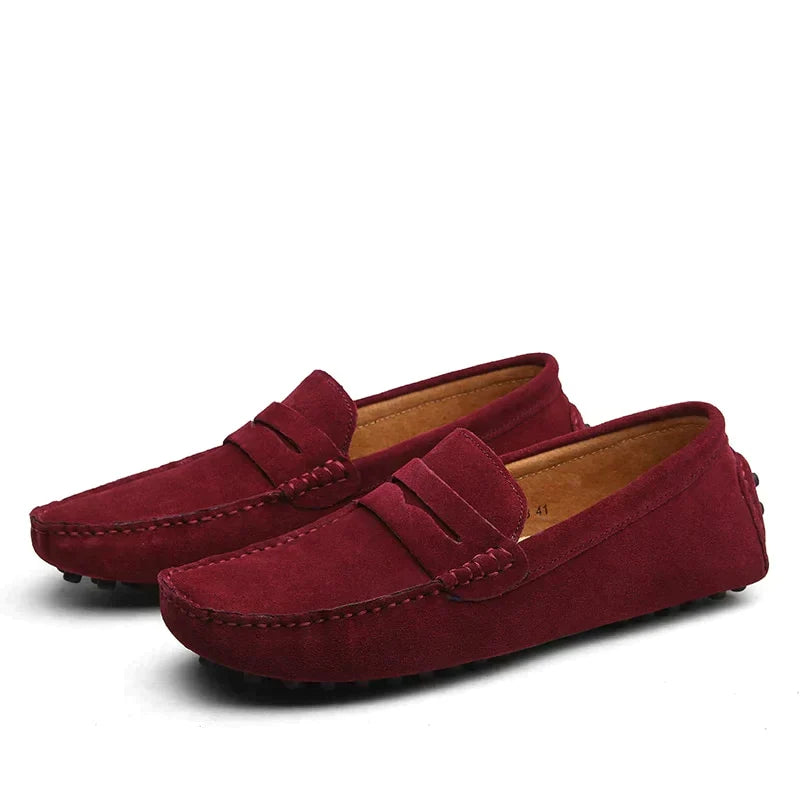 Instap penny loafers voor heren met mocassinstiksel en noppenzool