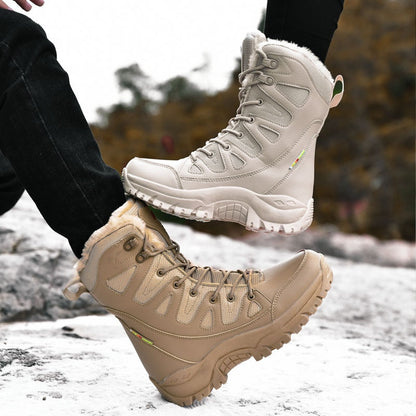 Gevoerde snowboots dames met vetersluiting en hoge schacht