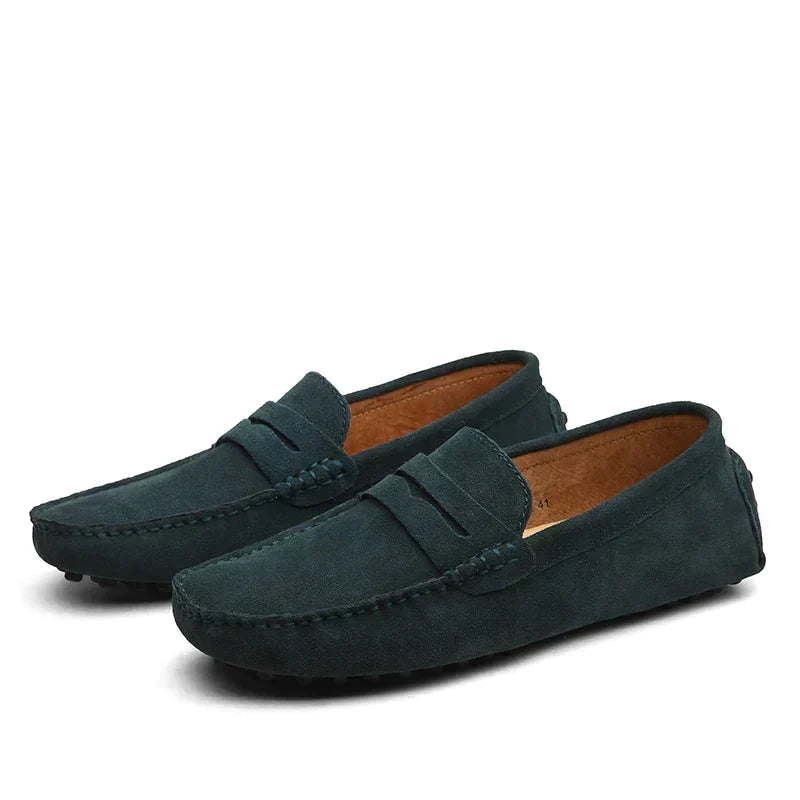 Instap penny loafers voor heren met mocassinstiksel en noppenzool