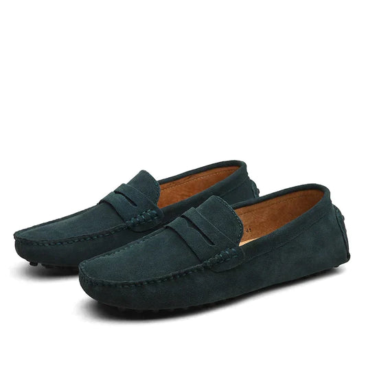 Instap penny loafers voor heren met mocassinstiksel en noppenzool