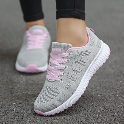 Dames wandelschoenen met voetboogondersteuning en veters