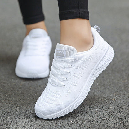 Dames wandelschoenen met voetboogondersteuning en veters