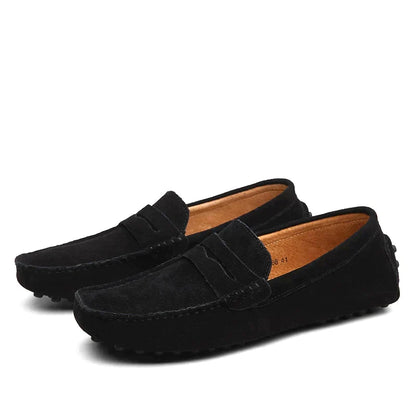 Instap penny loafers voor heren met mocassinstiksel en noppenzool