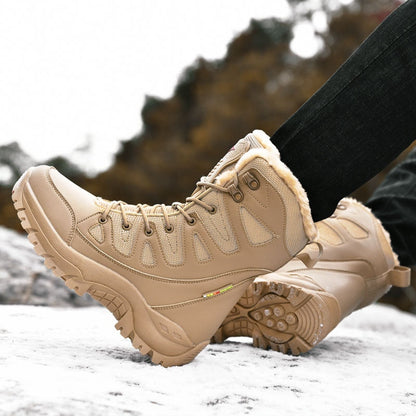 Gevoerde snowboots dames met vetersluiting en hoge schacht