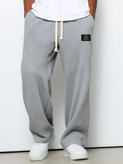 Wijde broek heren met elastische tailleband en trekkoord