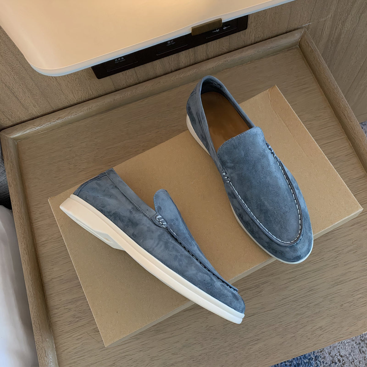 Instapper loafers heren met ronde moc-neus en dikke zool