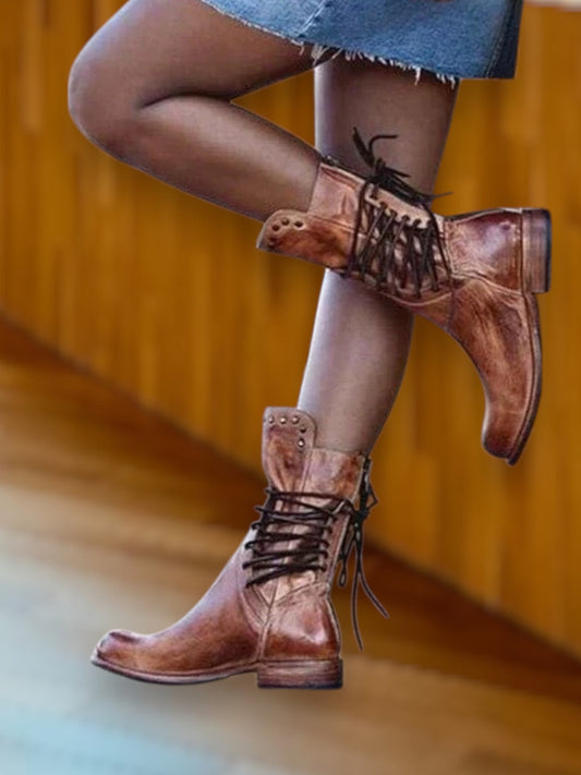 Lacey | Women's Leather Lace-Up Ankle Boots for All-Day Comfort | Brown 2