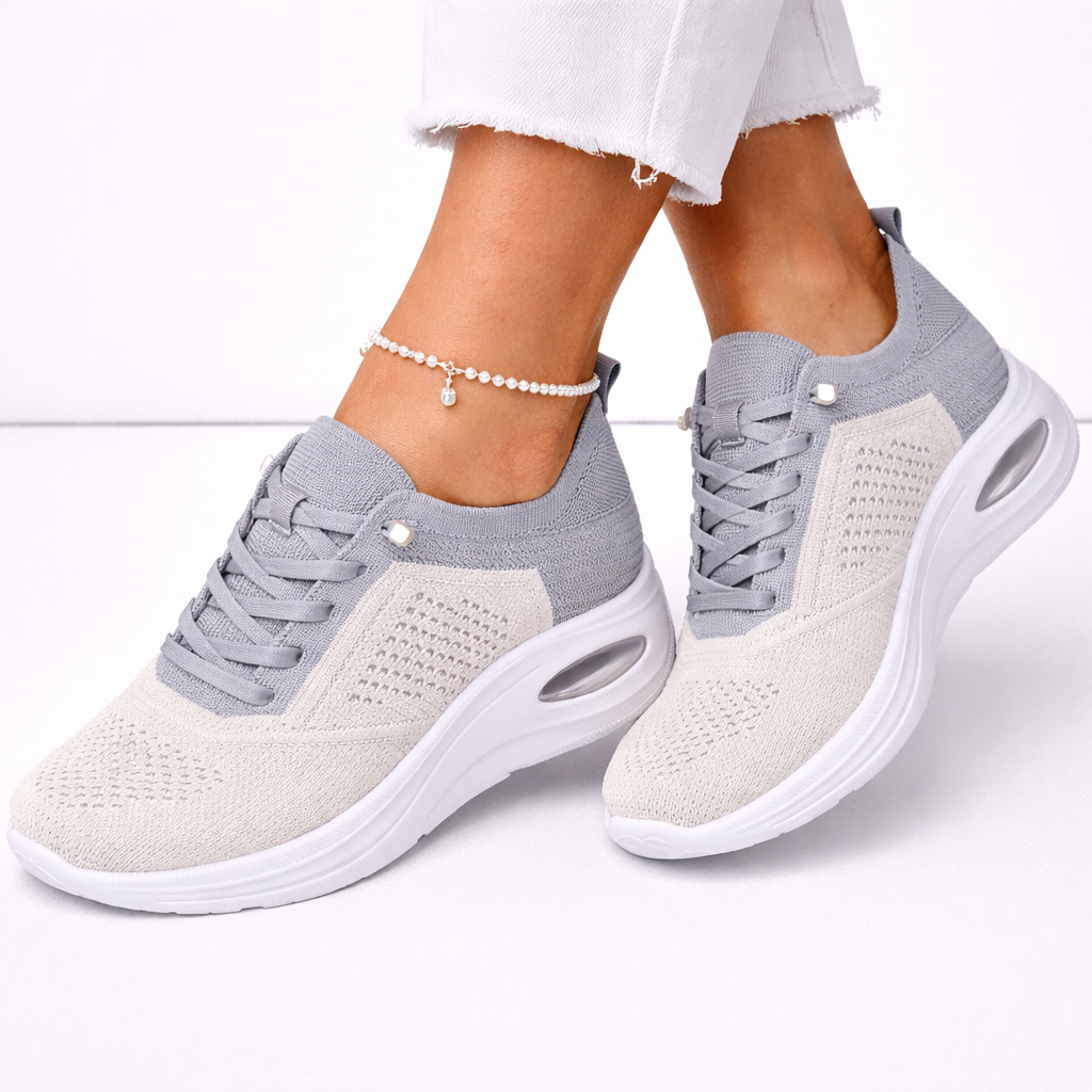 Instap sneakers dames met luchtkussen zool en gebreide bovenkant