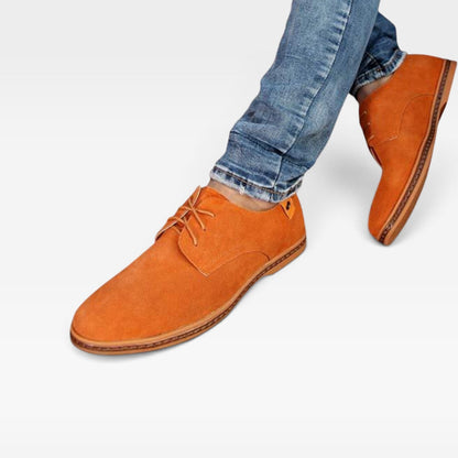 Lage derby veterschoenen heren met vetersluiting en ronde neus