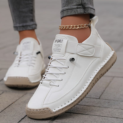 Lage sneakers dames met klittenbandsluiting en brede pasvorm