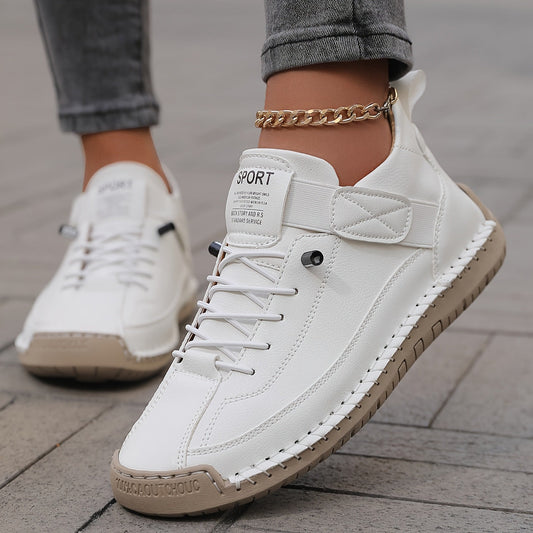 Lage sneakers dames met klittenbandsluiting en brede pasvorm