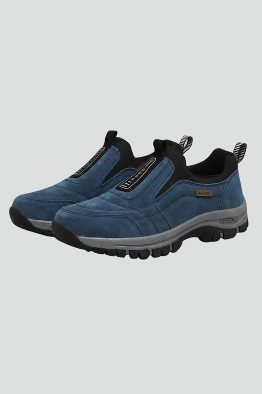 Instap wandelschoenen heren met profielzool en treklussen