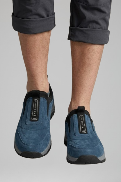 Instap wandelschoenen heren met profielzool en treklussen