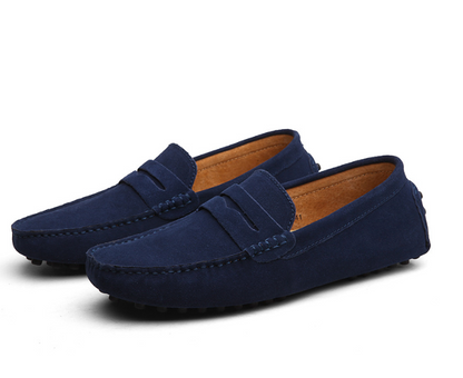 Instap penny loafers voor heren met mocassinstiksel en noppenzool