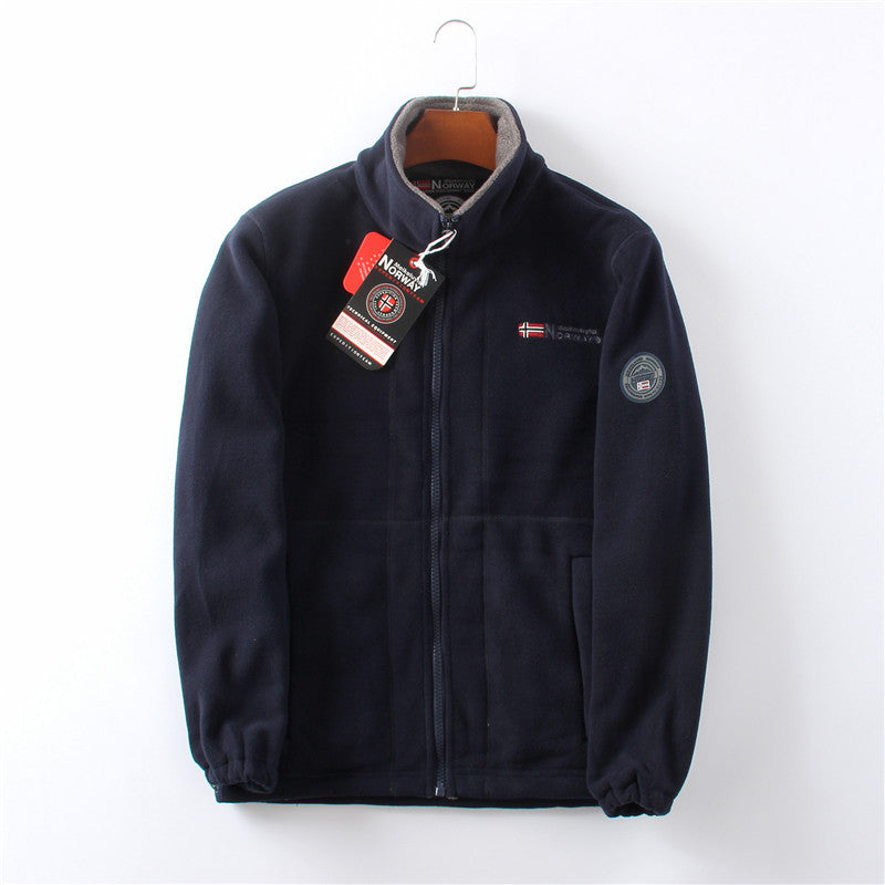 Fleece vest heren met opstaande kraag en volledige rits