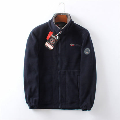 Fleece vest heren met opstaande kraag en volledige rits