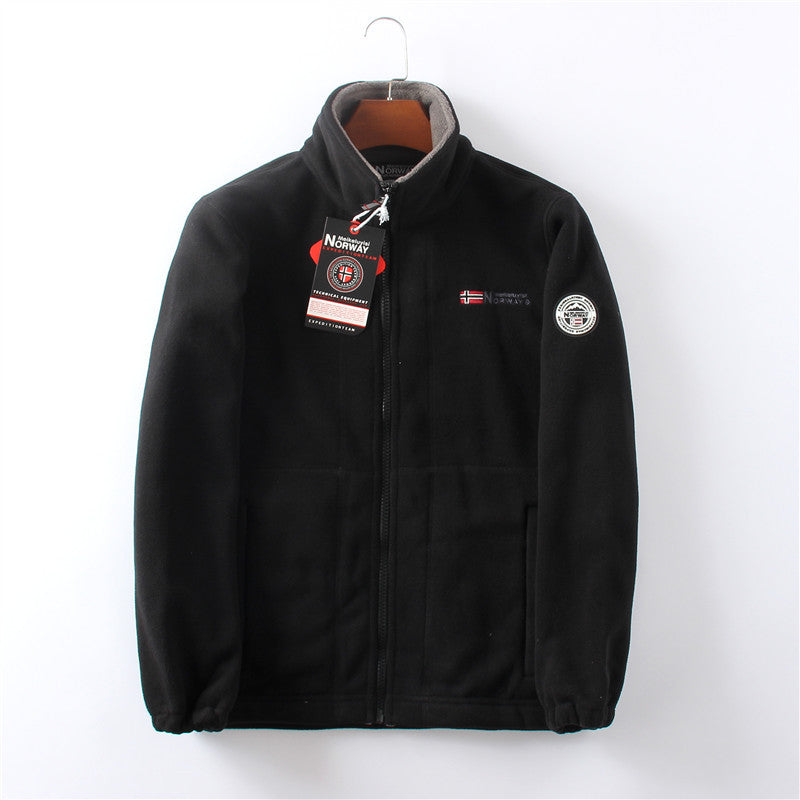 Fleece vest heren met opstaande kraag en volledige rits