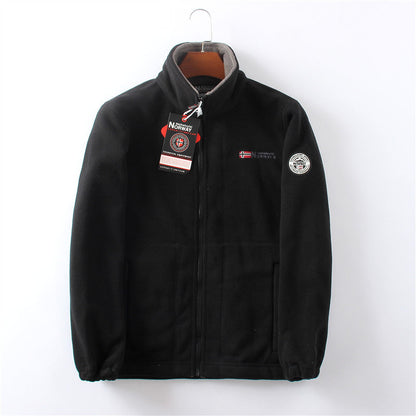 Fleece vest heren met opstaande kraag en volledige rits