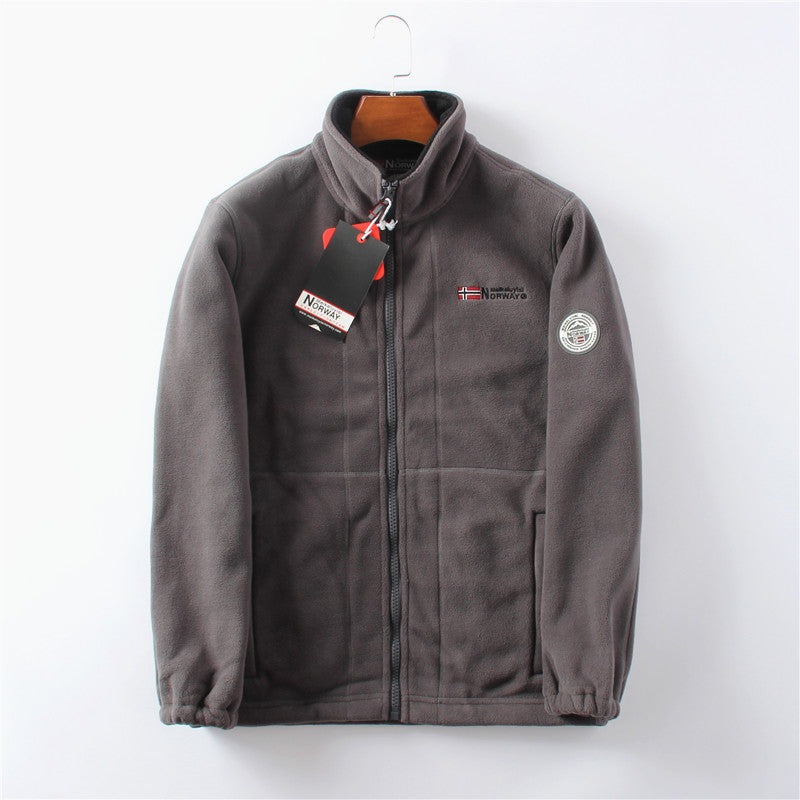 Fleece vest heren met opstaande kraag en volledige rits