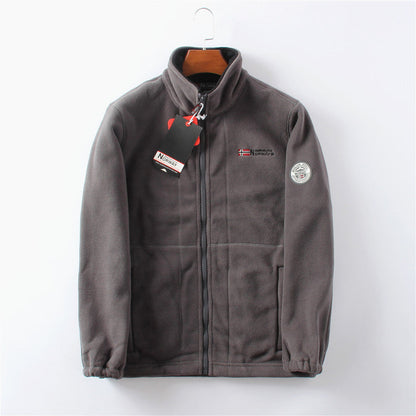 Fleece vest heren met opstaande kraag en volledige rits