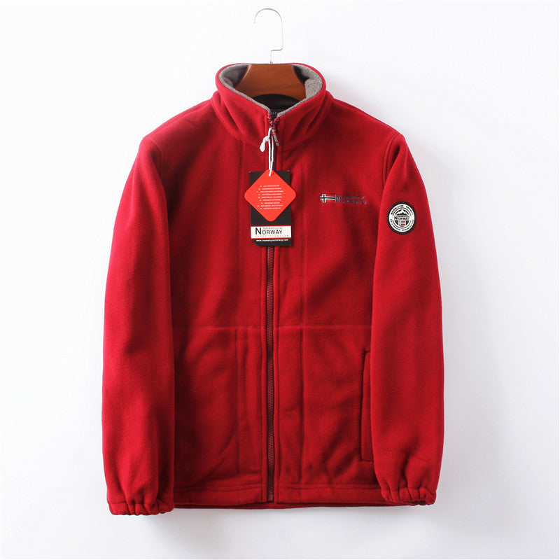 Fleece vest heren met opstaande kraag en volledige rits