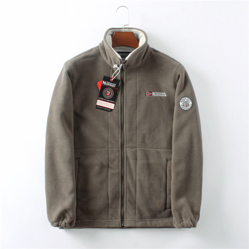 Fleece vest heren met opstaande kraag en volledige rits