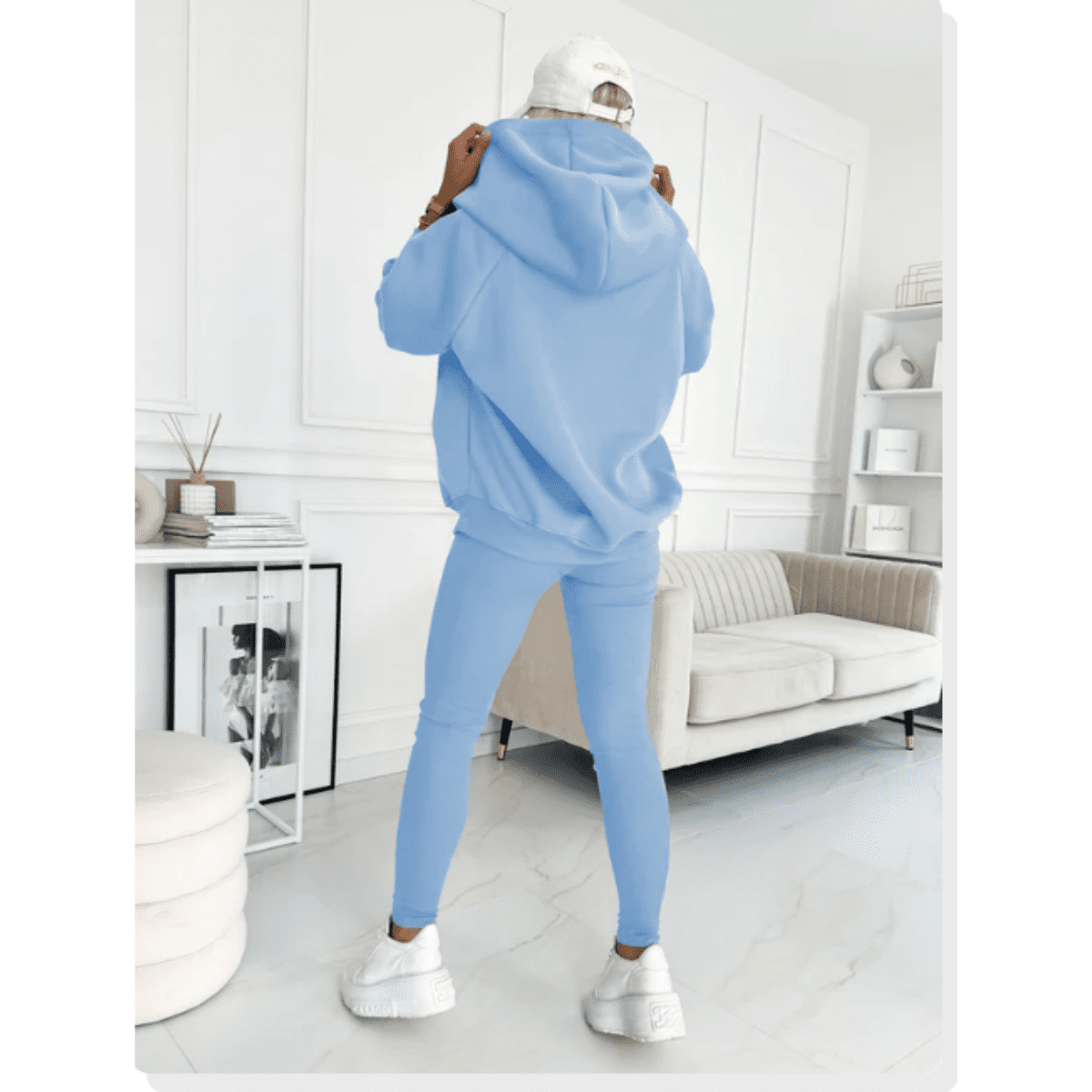 Joggingpak dames met drukknoopsluiting en oversized hoodie