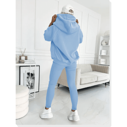 Joggingpak dames met drukknoopsluiting en oversized hoodie