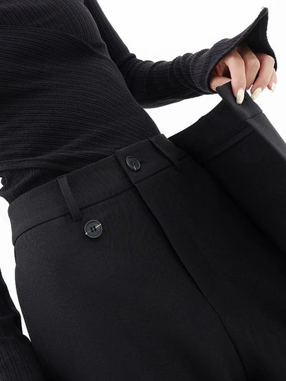 Asymmetrische wijde pantalon met knoopsluiting voor dames