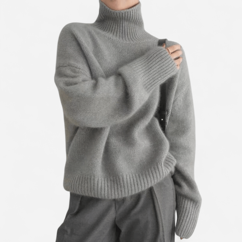 Québec Élégance Cardigan Collection Louise - Pull en cachemire à col roulé doux et élégant