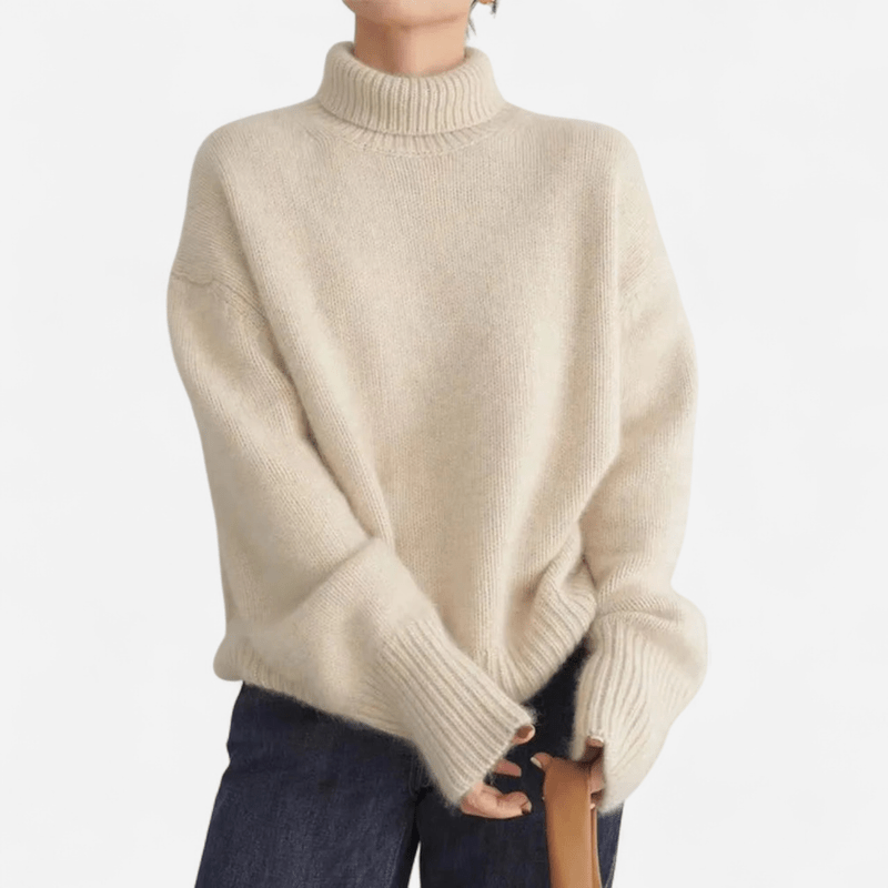 Québec Élégance Cardigan Collection Louise - Pull en cachemire à col roulé doux et élégant