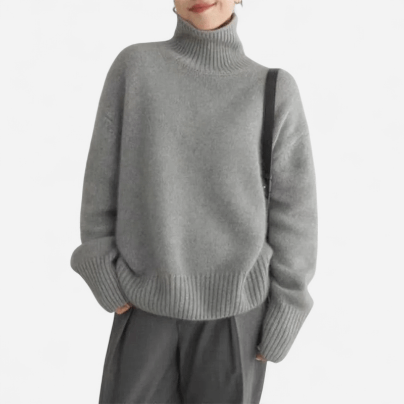 Québec Élégance Cardigan Collection Louise - Pull en cachemire à col roulé doux et élégant