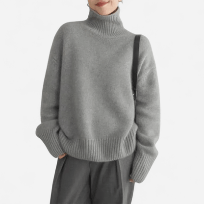 Québec Élégance Cardigan Collection Louise - Pull en cachemire à col roulé doux et élégant