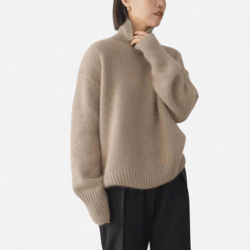 Québec Élégance Cardigan Collection Louise - Pull en cachemire à col roulé doux et élégant
