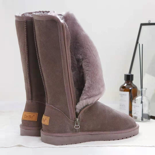Hoge snowboots dames met rits en gevoerde binnenkant