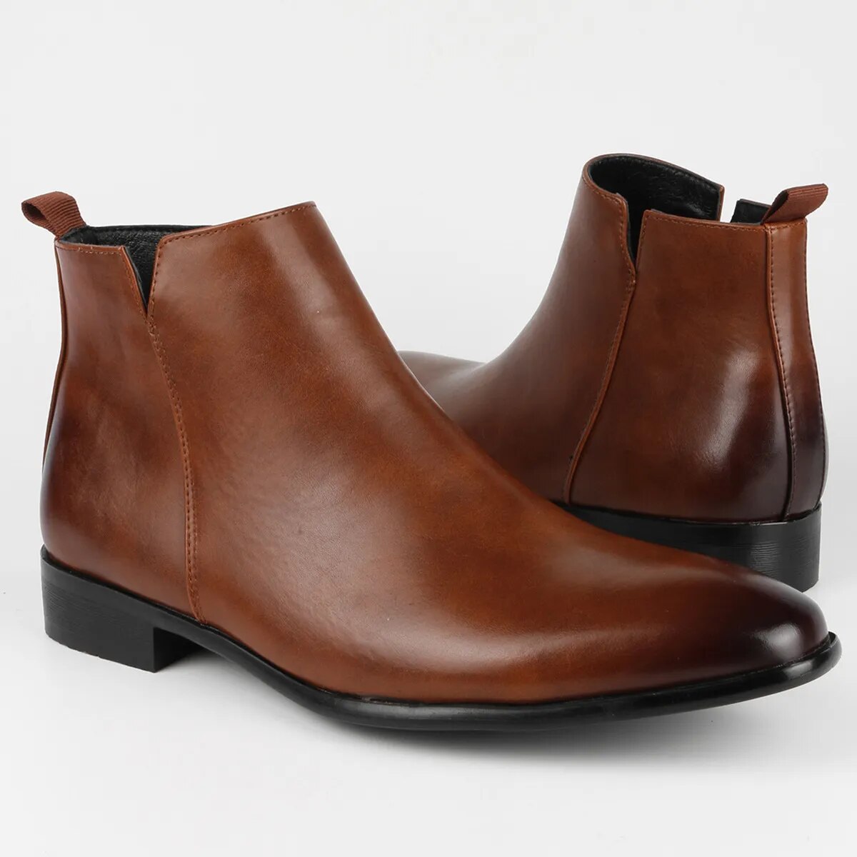 Chelsea boots heren met rits en blokhak, enkellaarzen